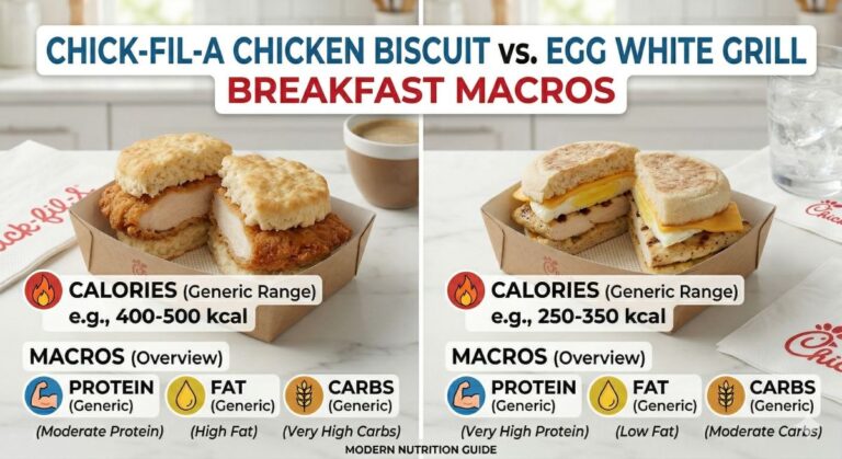 Chick-fil-A Chicken Biscuit vs. Egg White Grill Breakfast Macros