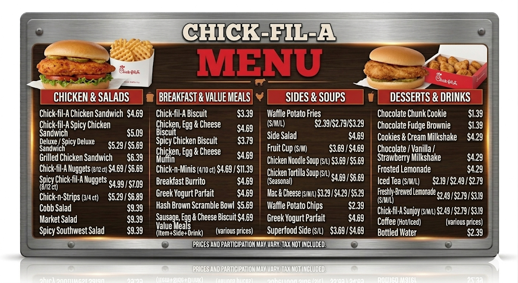 Chick-fil-A Menu With Prices & Pictures 