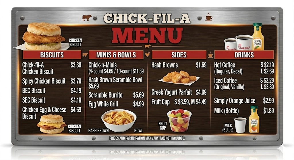 Chick-fil-A Breakfast Menu